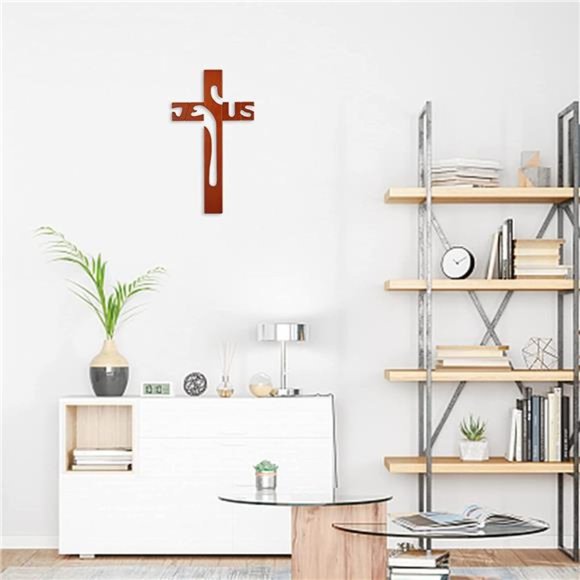 Wooden Wall Cross Home Decor, Holy Wall Hanging Cross, 15.4 inch for Home Décor - Picture 5 of 7
